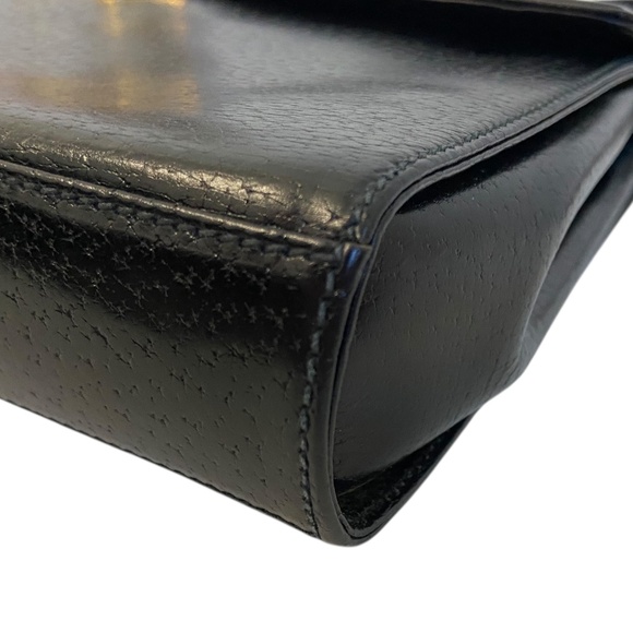 Gucci Black Leather Convertible Crossbody Bag w/ COA - Gold Hardware - Vintage - Picture 8 of 15